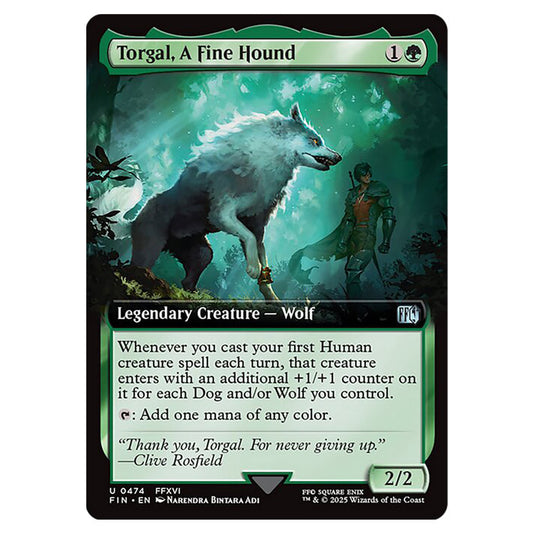 Torgal, A Fine Hound 0474 card from the Magic The Gathering set Universes Beyond - Final Fantasy