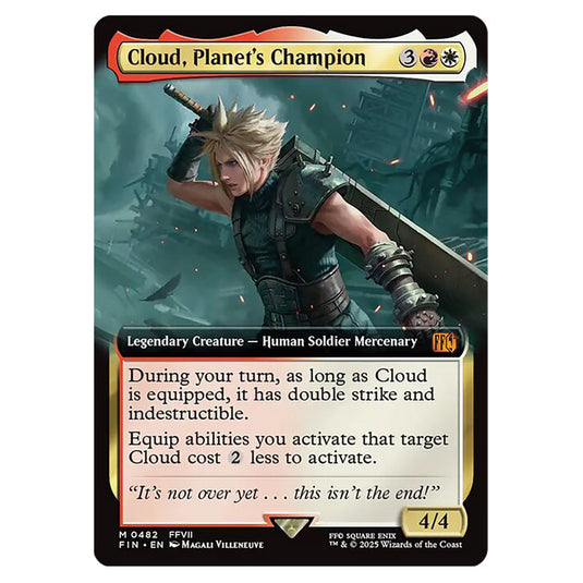 Cloud, Planet's Champion 0482 card from the Magic The Gathering set Universes Beyond - Final Fantasy