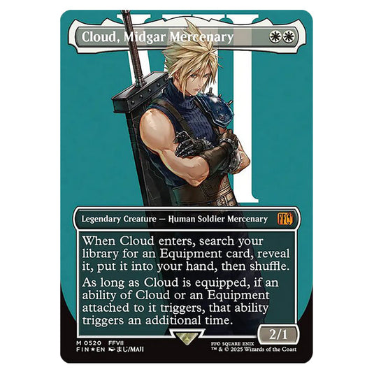Cloud, Midgar Mercenary 0520 card from the Magic The Gathering set Universes Beyond - Final Fantasy