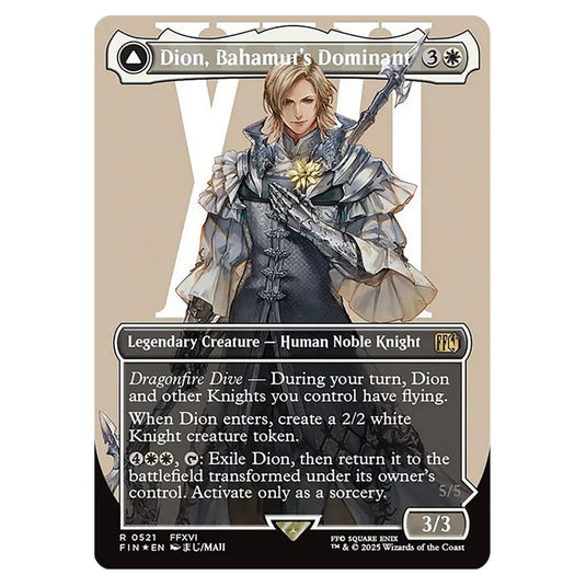 Dion, Bahamut's Dominant // Bahamut, Warden of Light 0521 card from the Magic The Gathering set Universes Beyond - Final Fantasy