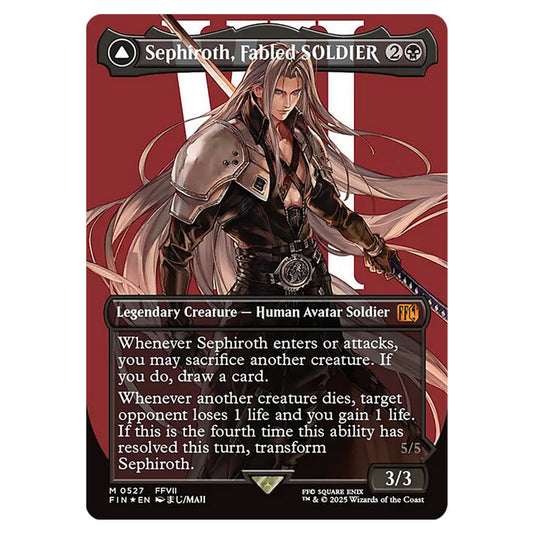 Sephiroth, Fabled SOLDIER // Sephiroth, One-Winged Angel 0527 card from the Magic The Gathering set Universes Beyond - Final Fantasy