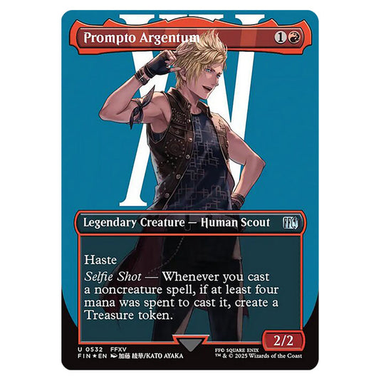 Prompto Argentum 0532 card from the Magic The Gathering set Universes Beyond - Final Fantasy