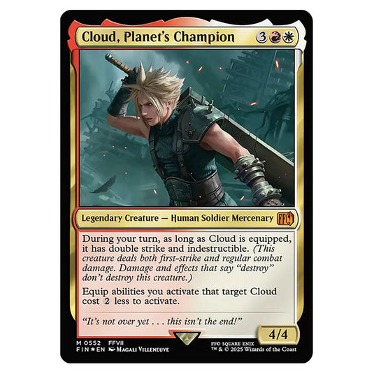 Cloud, Planet's Champion 0552 card from the Magic The Gathering set Universes Beyond - Final Fantasy