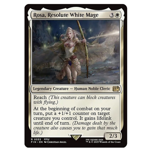 Rosa, Resolute White Mage 0555 card from the Magic The Gathering set Universes Beyond - Final Fantasy