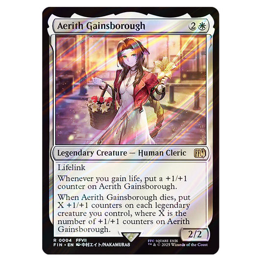 Aerith Gainsborough 0004 card from the Magic The Gathering set Universes Beyond - Final Fantasy