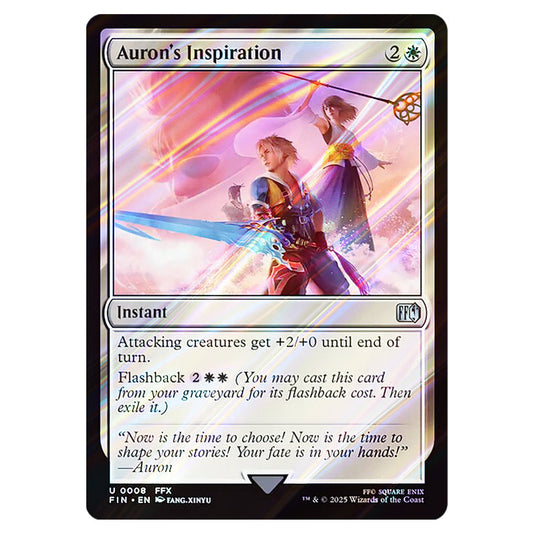 Auron's Inspiration 0008 card from the Magic The Gathering set Universes Beyond - Final Fantasy