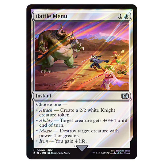 Battle Menu 0009 card from the Magic The Gathering set Universes Beyond - Final Fantasy