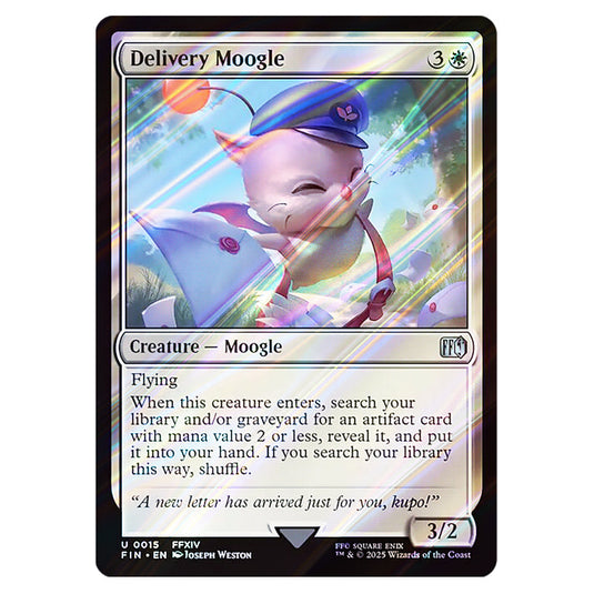 Delivery Moogle 0015 card from the Magic The Gathering set Universes Beyond - Final Fantasy