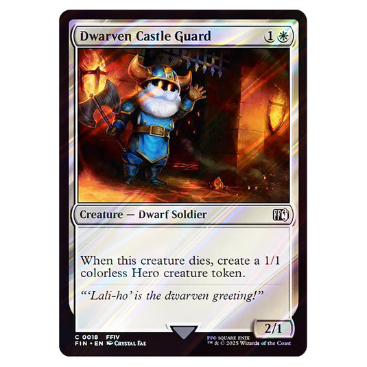 Dwarven Castle Guard 0018 card from the Magic The Gathering set Universes Beyond - Final Fantasy