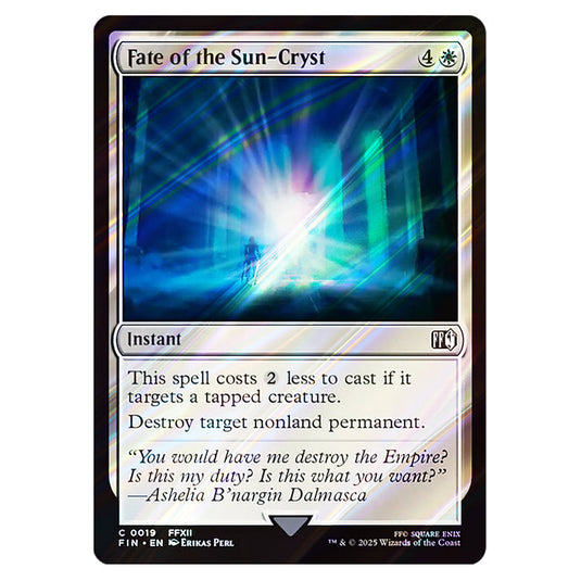 Fate of the Sun-Cryst 0019 card from the Magic The Gathering set Universes Beyond - Final Fantasy