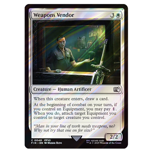 Weapons Vendor 0040 card from the Magic The Gathering set Universes Beyond - Final Fantasy