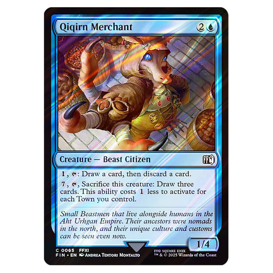 Qiqirn Merchant 0065 card from the Magic The Gathering set Universes Beyond - Final Fantasy