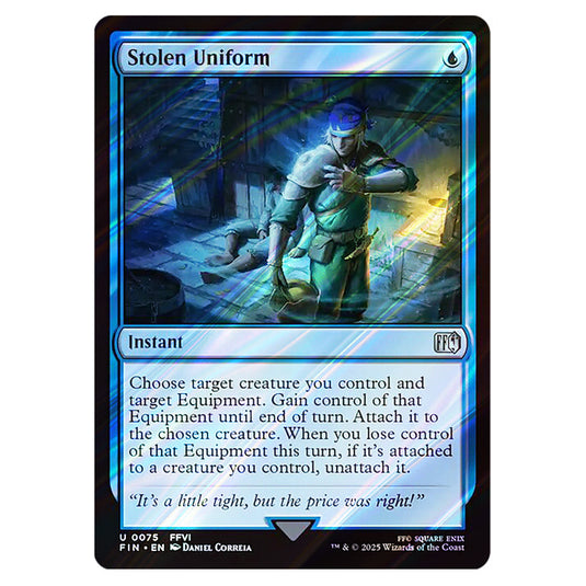 Stolen Uniform 0075 card from the Magic The Gathering set Universes Beyond - Final Fantasy
