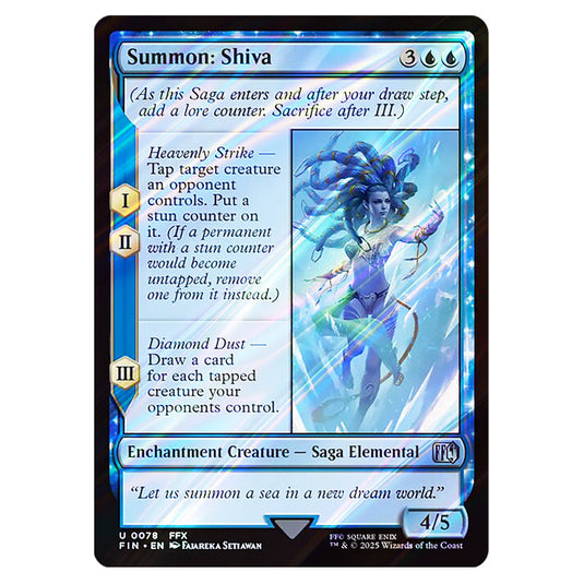 Summon: Shiva 0078 card from the Magic The Gathering set Universes Beyond - Final Fantasy