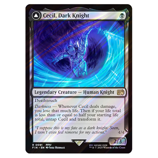 Cecil, Dark Knight // Cecil, Redeemed Paladin 0091 card from the Magic The Gathering set Universes Beyond - Final Fantasy