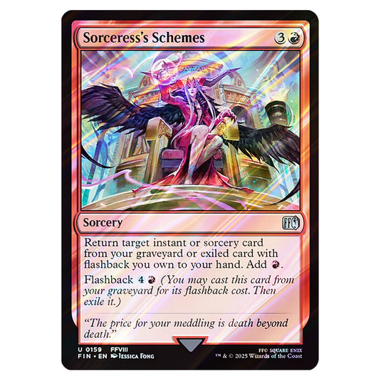 Sorceress's Schemes 0159 card from the Magic The Gathering set Universes Beyond - Final Fantasy
