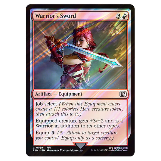 Warrior's Sword 0169 card from the Magic The Gathering set Universes Beyond - Final Fantasy