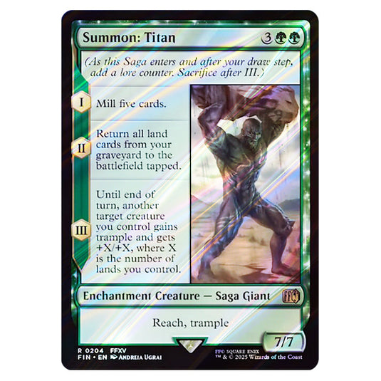 Summon: Titan 0204 card from the Magic The Gathering set Universes Beyond - Final Fantasy