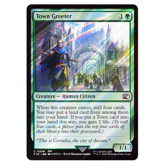 Town Greeter 0209 card from the Magic The Gathering set Universes Beyond - Final Fantasy