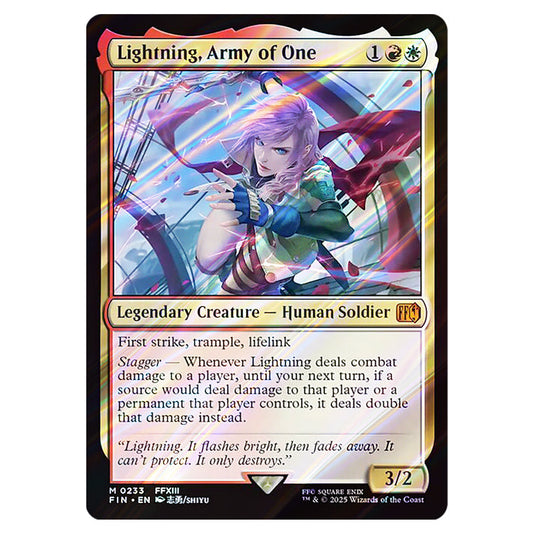 Lightning, Army of One 0233 card from the Magic The Gathering set Universes Beyond - Final Fantasy