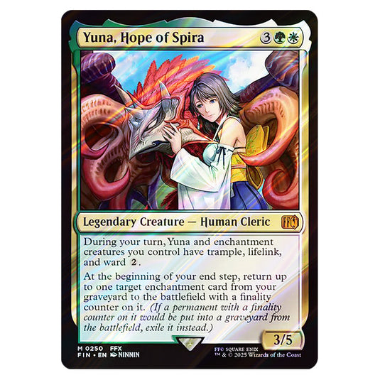 Yuna, Hope of Spira 0250 card from the Magic The Gathering set Universes Beyond - Final Fantasy
