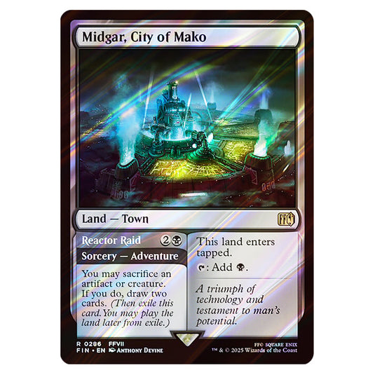 Midgar, City of Mako // Reactor Raid 0286 card from the Magic The Gathering set Universes Beyond - Final Fantasy