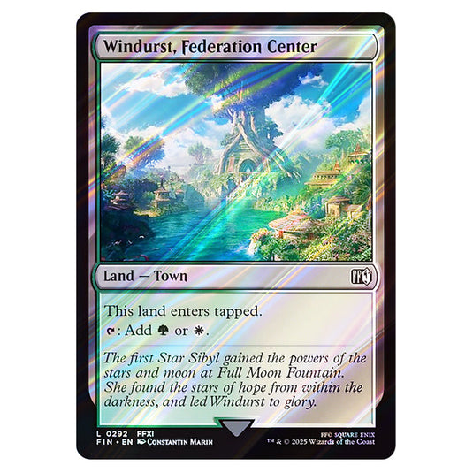 Windurst, Federation Center 0292 card from the Magic The Gathering set Universes Beyond - Final Fantasy