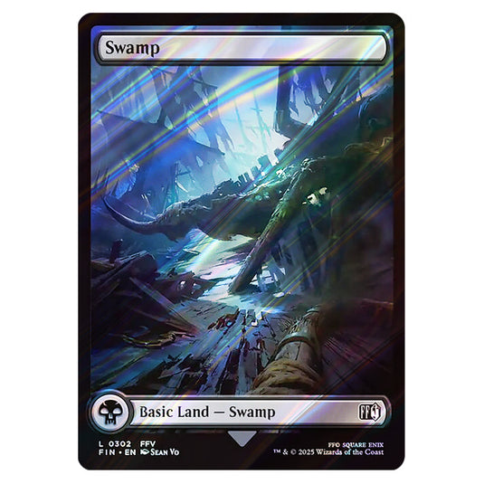Swamp 0302 card from the Magic The Gathering set Universes Beyond - Final Fantasy