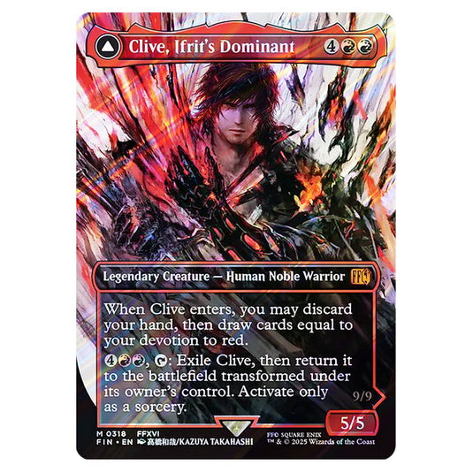 Clive, Ifrit's Dominant // Ifrit, Warden of Inferno 0318 card from the Magic The Gathering set Universes Beyond - Final Fantasy