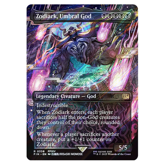 Zodiark, Umbral God 0336 card from the Magic The Gathering set Universes Beyond - Final Fantasy