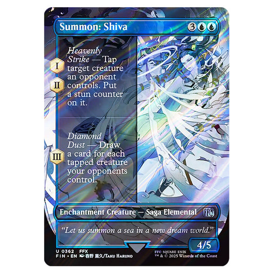Summon: Shiva 0362 card from the Magic The Gathering set Universes Beyond - Final Fantasy