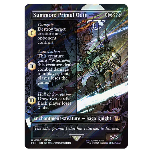 Summon: Primal Odin 0365 card from the Magic The Gathering set Universes Beyond - Final Fantasy
