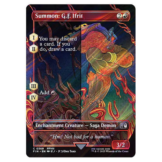 Summon: G.F. Ifrit 0369 card from the Magic The Gathering set Universes Beyond - Final Fantasy