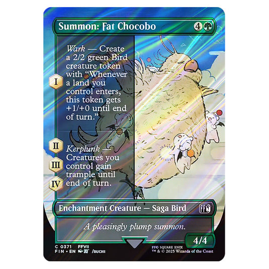 Summon: Fat Chocobo 0371 card from the Magic The Gathering set Universes Beyond - Final Fantasy