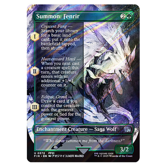 Summon: Fenrir 0372 card from the Magic The Gathering set Universes Beyond - Final Fantasy