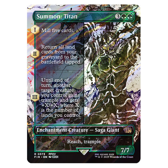 Summon: Titan 0373 card from the Magic The Gathering set Universes Beyond - Final Fantasy