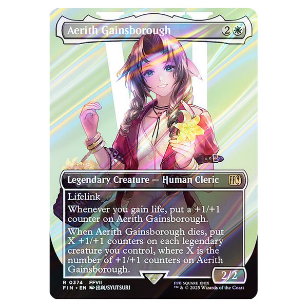 aerith gainsborough mtg card Wizards of the Coast return target creature card from your graveyard to your hand Aerith Gainsborough [519] [Borderless] [Character]