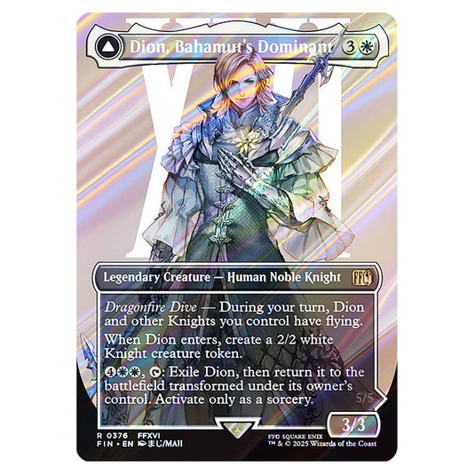 Dion, Bahamut's Dominant // Bahamut, Warden of Light 0376 card from the Magic The Gathering set Universes Beyond - Final Fantasy