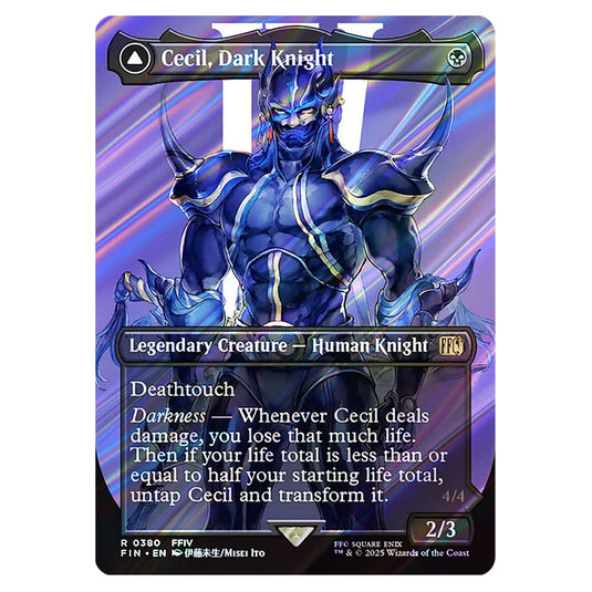 Cecil, Dark Knight // Cecil, Redeemed Paladin 0380 card from the Magic The Gathering set Universes Beyond - Final Fantasy
