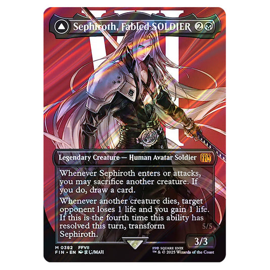 Sephiroth, Fabled SOLDIER // Sephiroth, One-Winged Angel 0382 card from the Magic The Gathering set Universes Beyond - Final Fantasy
