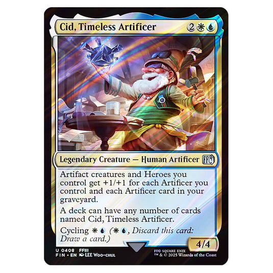 Cid, Timeless Artificer 0408 card from the Magic The Gathering set Universes Beyond - Final Fantasy