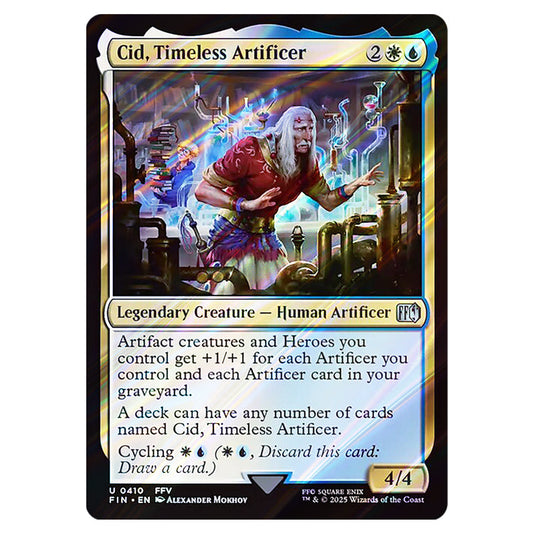 Cid, Timeless Artificer 0410 card from the Magic The Gathering set Universes Beyond - Final Fantasy