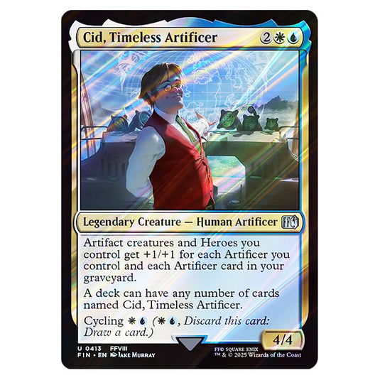 Cid, Timeless Artificer 0413 card from the Magic The Gathering set Universes Beyond - Final Fantasy