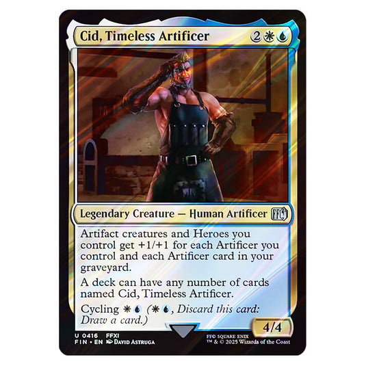 Cid, Timeless Artificer 0416 card from the Magic The Gathering set Universes Beyond - Final Fantasy