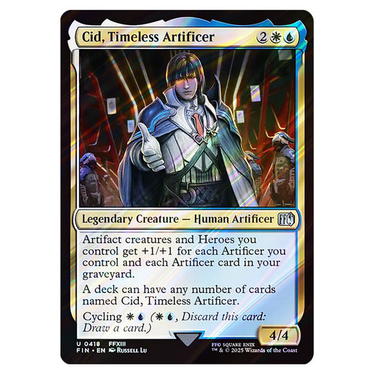 Cid, Timeless Artificer 0418 card from the Magic The Gathering set Universes Beyond - Final Fantasy