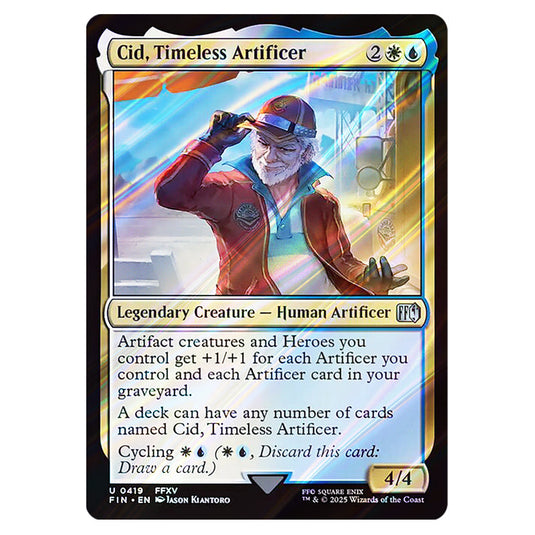 Cid, Timeless Artificer 0419 card from the Magic The Gathering set Universes Beyond - Final Fantasy