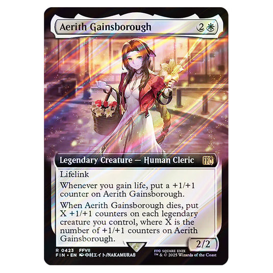 Aerith Gainsborough 0423 card from the Magic The Gathering set Universes Beyond - Final Fantasy