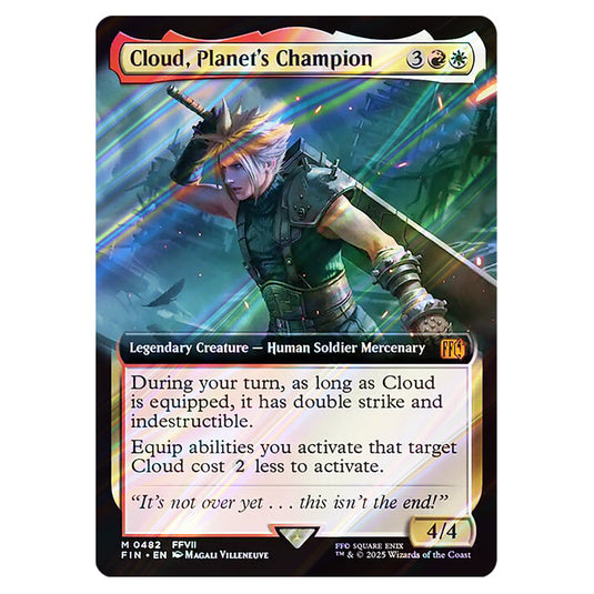 Cloud, Planet's Champion 0482 card from the Magic The Gathering set Universes Beyond - Final Fantasy