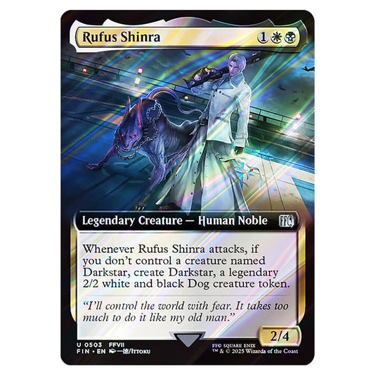 Rufus Shinra 0503 card from the Magic The Gathering set Universes Beyond - Final Fantasy