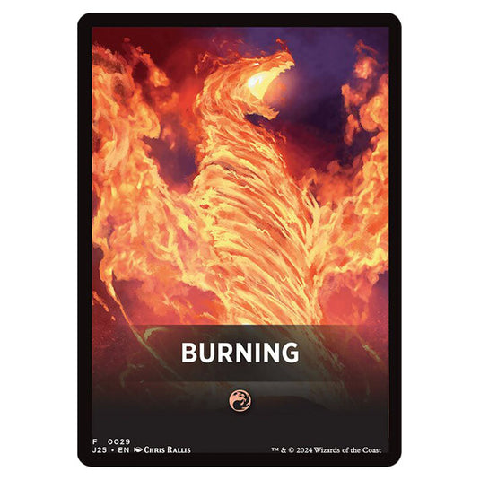 Burning 0029 card from the Magic The Gathering set Foundations Jumpstart Front Cards